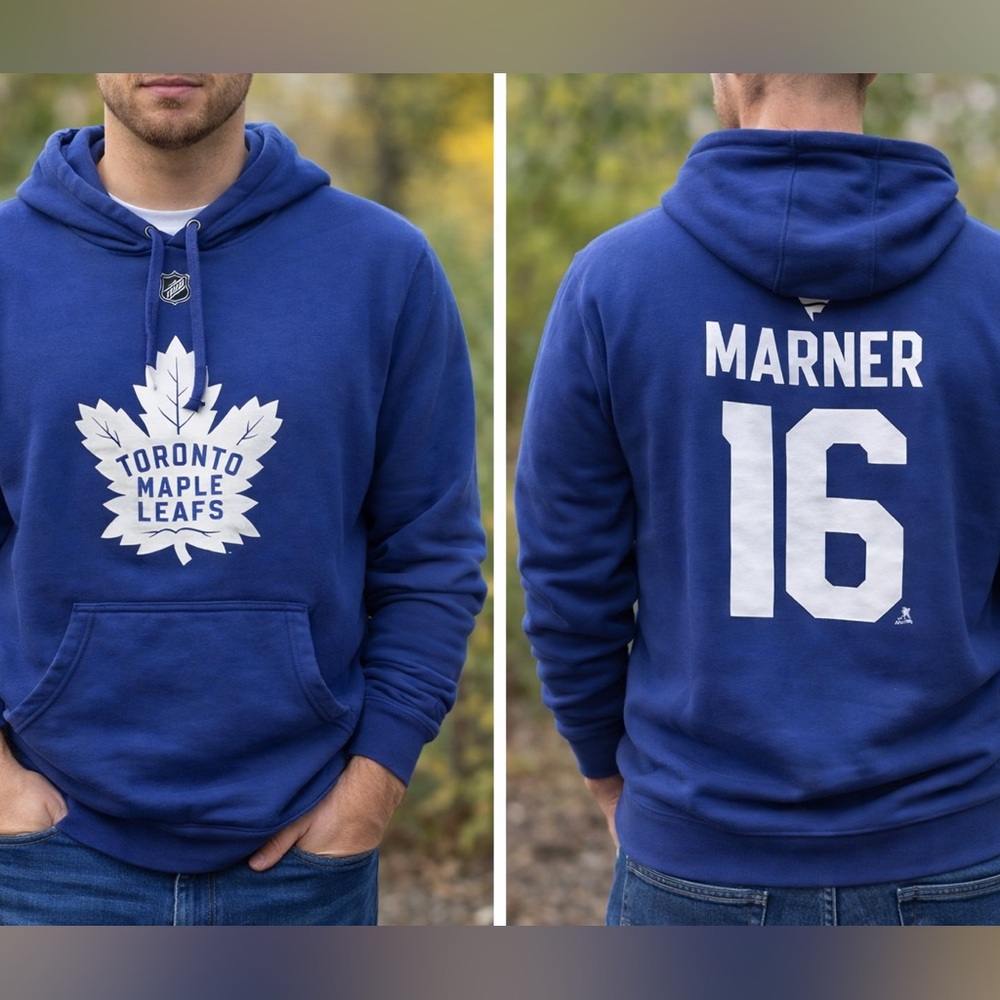 Toronto Maple Leafs Mitch Marner #16 Fanatics NHL Pullover Hoodie Blue Small
